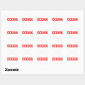 Sticker Rond Timbre Oceana (Feuille)