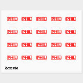 Sticker Rond Timbre Phil (Feuille)