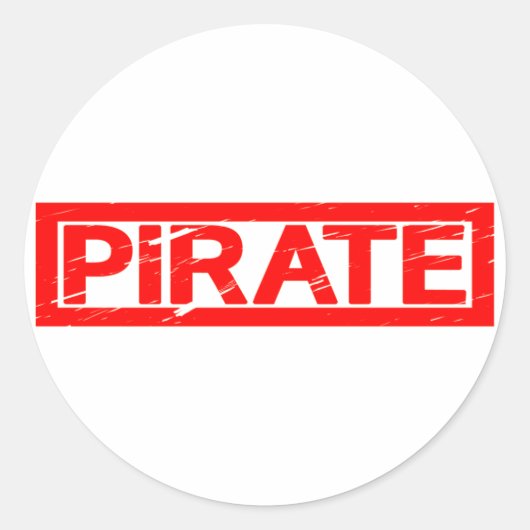 Sticker Rond Timbre pirate (Devant)