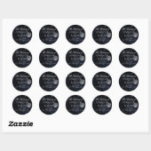 Sticker Rond Timbre pour mariage de nuit étoilé (Feuille)