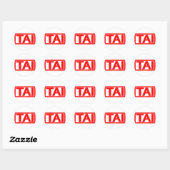 Sticker Rond Timbre taï (Feuille)