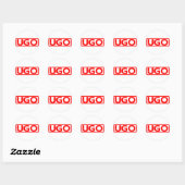 Sticker Rond Timbre Ugo (Feuille)