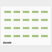 Sticker Rond Timbre vert (Feuille)