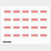 Sticker Rond Timbre Wow (Feuille)