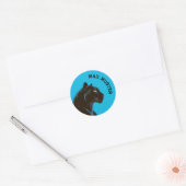 Sticker Rond Timbres bleus (Enveloppe)