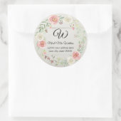 Sticker Rond Timbres de monogramme d'adresse de retour Rustique (Sac)