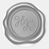 Sticker Rond Timbres de signature de médaillon de cire d'argent (Devant)