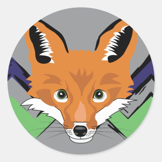 Sticker Rond Timbres Fox (Devant)