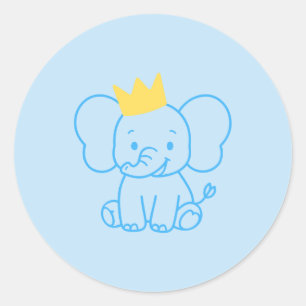 Sticker Rond Timbres pour enveloppe de Baby Shower Petit Prince