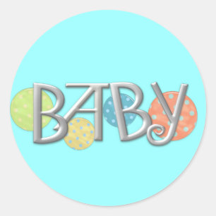 Sticker Rond Timbres pour enveloppes d'annonce de naissance