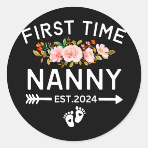 Sticker Rond Time Nanny Est 2024 Promu À New Ba