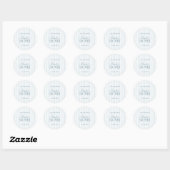 Sticker Rond Timeless Blue Stripes Bridal Shower (Feuille)