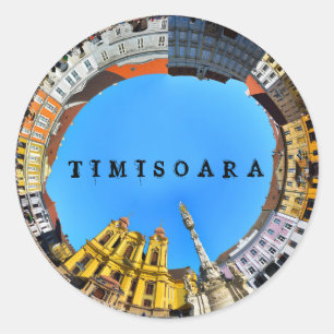 Sticker Rond timisoara ville roumanie union carré panorama piat