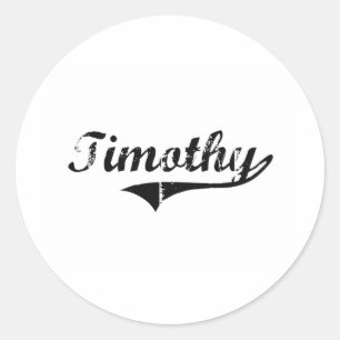 Sticker Rond Timothy Classic Style Nom