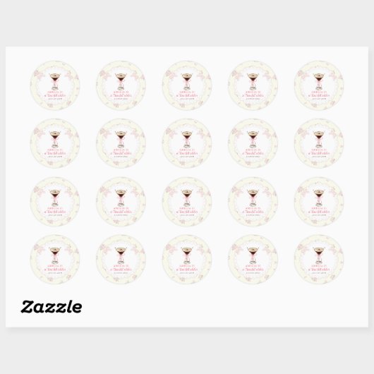 Sticker Rond Tini Bit Ancien Espresso Martini Coquette Annivers (Feuille)