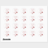 Sticker Rond Tini Bit Ancienne Bow moderne Cherry Martini Anniv (Feuille)