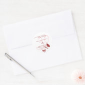 Sticker Rond Tini Bit Ancienne Bow moderne Cherry Martini Anniv (Enveloppe)