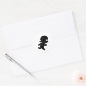 Sticker Rond Tiny Ninja Courir (Enveloppe)