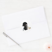 Sticker Rond Tiny Ninja Fabriquant de l'Origami Papier Jetant É (Enveloppe)