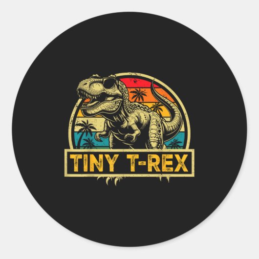 Sticker Rond Tiny T-rex T Rex Dinosaur Tiny T-rex Family Matchi (Devant)