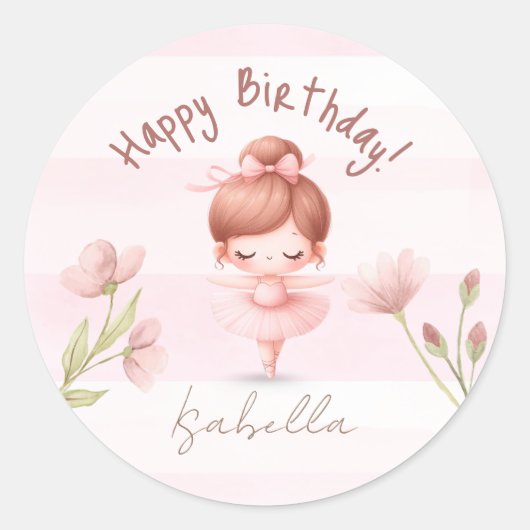 Sticker Rond Tiny Twirls – Ballerina (Devant)
