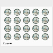 Sticker Rond TIPI CAMP SQUAW & BOUGHES par SHARON SHARPE (Feuille)
