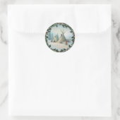 Sticker Rond TIPI CAMP SQUAW & BOUGHES par SHARON SHARPE (Sac)