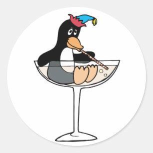 Sticker Rond Tipsy Penguin