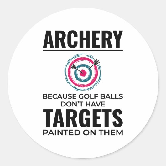Sticker Rond Tir à l'arc Cibles Archer Bow Arrows Bullseye (Devant)