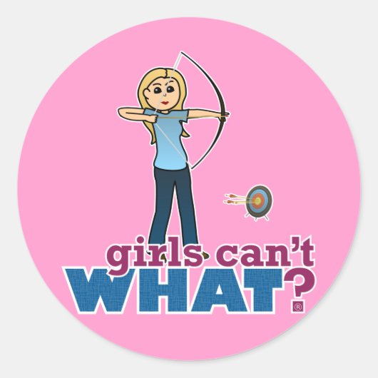 Sticker Rond Tir à l'arc en bleu - Blonde (Devant)