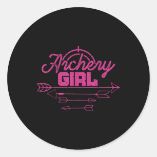 Sticker Rond Tir à l'arc Fille drôle Bow Archer Archer Bowhunin