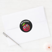 Sticker Rond Tir à l'arc Funny Fruit tir à l'arc Pun Dark BG (Enveloppe)
