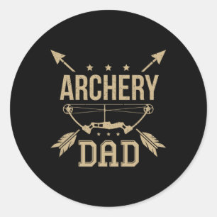 Sticker Rond Tir à l'arc Papa Bow Flèche Chasse Cadeau Tir Race