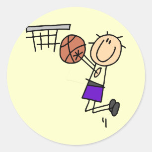 Sticker Rond Tir en suspension de basket-ball - T-shirts violet