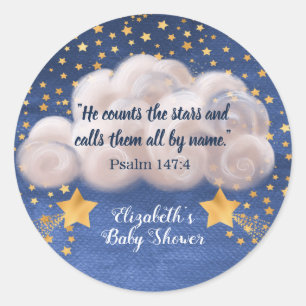 Sticker Rond Tir Star Twin Baby shower religieux