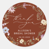 Sticker Rond Tiré à l'arc Élégant Fleur de champ Floral Fête de (Devant)