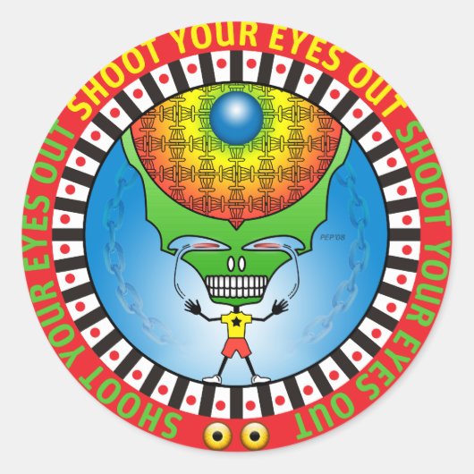 Sticker Rond Tire Les Yeux (Devant)