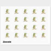 Sticker Rond Tired turtle saying Good Night (Feuille)