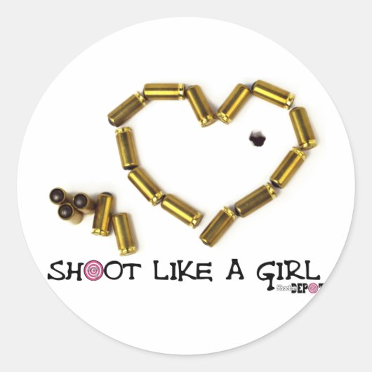 Sticker Rond Tirer Comme Une Fille (Devant)