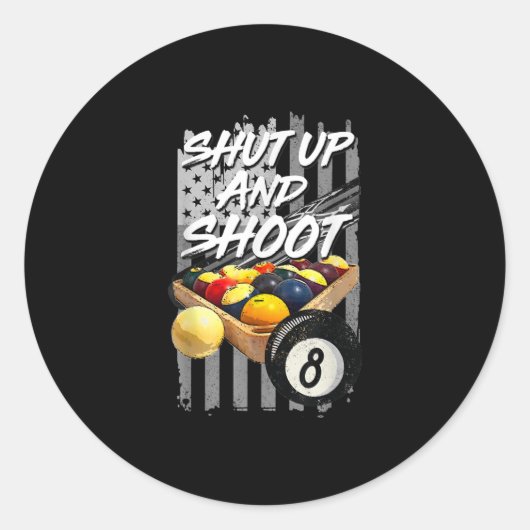 Sticker Rond Tirer Et Tirer Billard 8 Ball Pool Player (Devant)