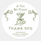 Sticker Rond Tirer Martini Merci Baby shower (Devant)