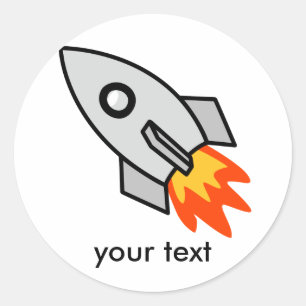 Sticker Rond Tirer sur des cadeaux de fusée