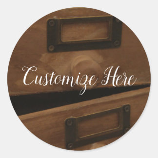 Sticker Rond Tiroir en bois