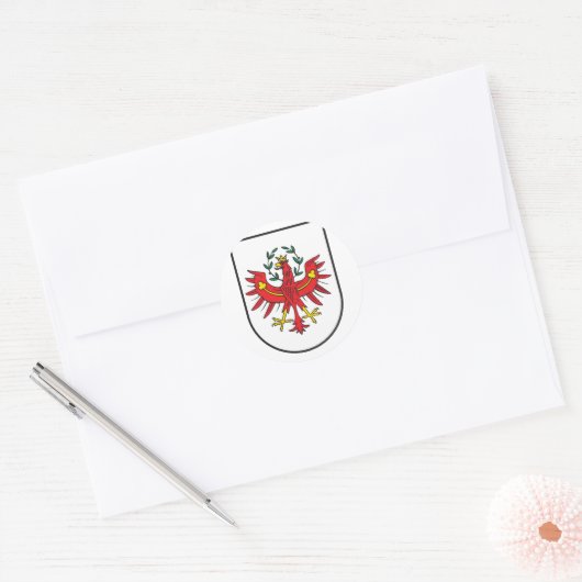 Sticker Rond Tirol Wappen, Autriche (Enveloppe)