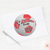 Sticker Rond Tirs de football | Rouge (Enveloppe)