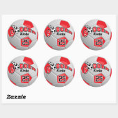 Sticker Rond Tirs de football | Rouge (Feuille)
