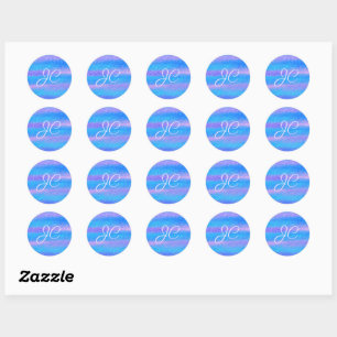 Sticker Rond Tirures Iridescentes Chatoyantes Turquoise Rose