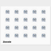 Sticker Rond Tis Season Blue Patchwork Ghost Citrouille Éffraya (Feuille)