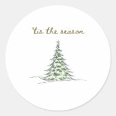 Sticker Rond Tis The Season Christmas Tree Debbie Groovy Santa (Devant)