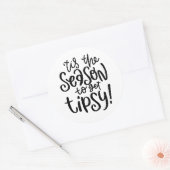 Sticker Rond 'Tis The Season To Get Tipsy (Enveloppe)